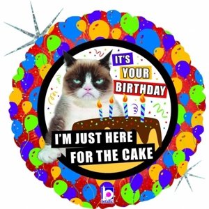 Balónik fóliový Grumpy Cat Cake 46 cm