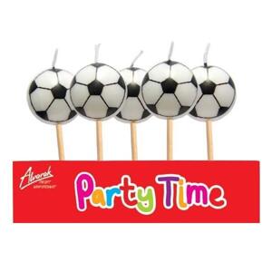 Sviečky na tortu Futbal 5 ks