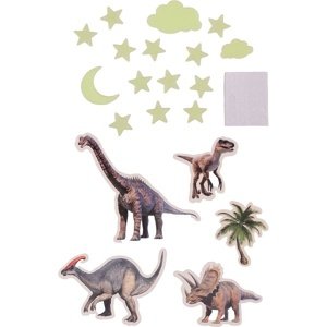 Svietiace dinosaury na stene