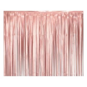 Záclona so strapcami matná ružovo zlatá 100x200 cm