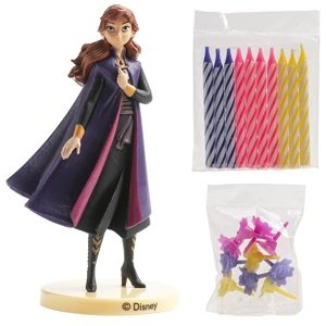 Anna Frozen sada dekorácií na tortu so sviečkami