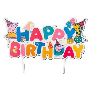 Topper na tortu Happy Birthday Peppa Pig 17,5 cm
