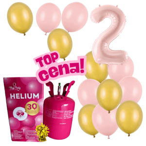 Helium - Balonkový buket 2 narozeniny růžovo zlatý