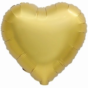 Balónik z matnej fólie srdce antické zlato 46cm
